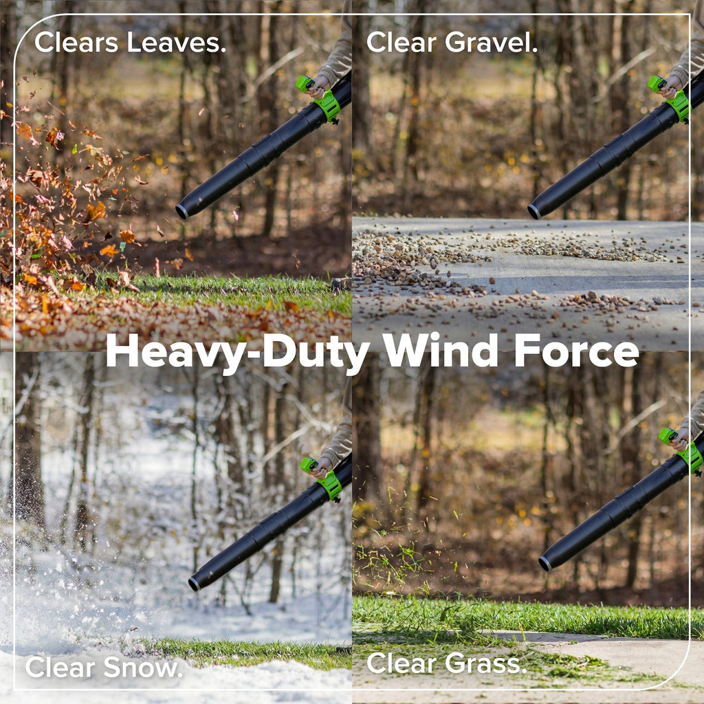 48V (24V x 2) 730 CFM Cordless Battery Dual-Port Backpack Blower: (2) 8.0 Ah Battery, 100W Charger and (2) 3-Ft Cables