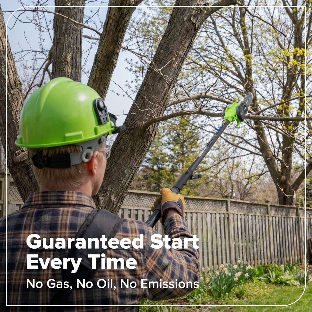 40V 8" Cordless Battery Telescope Pole Saw w/ 20" Hedge Trimmer Attachment Combo Kit (2.5Ah Battery & Charger)