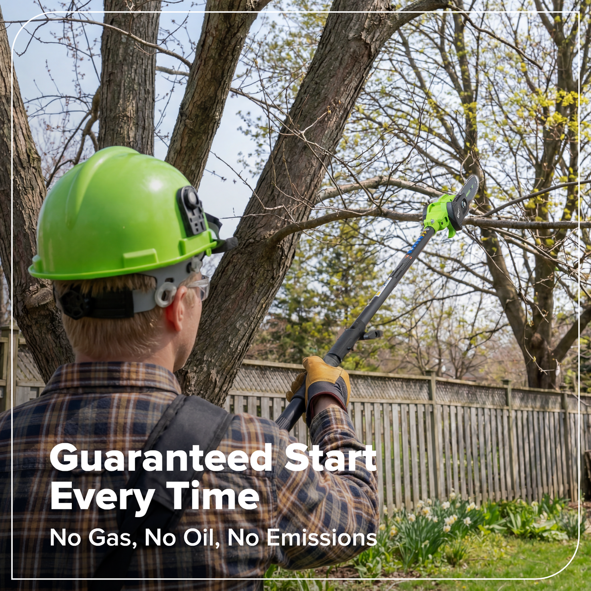 40V 8" Cordless Battery Telescope Pole Saw w/ 20" Hedge Trimmer Attachment Combo Kit (2.5Ah Battery & Charger)