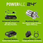 24V PowerAll 3/8" Drill and Impact Driver Combo Kit with (2) 2.0 Ah USB-C Batteries, 30W USB-C Charger Block, and 3' 100W USB-C Cable
