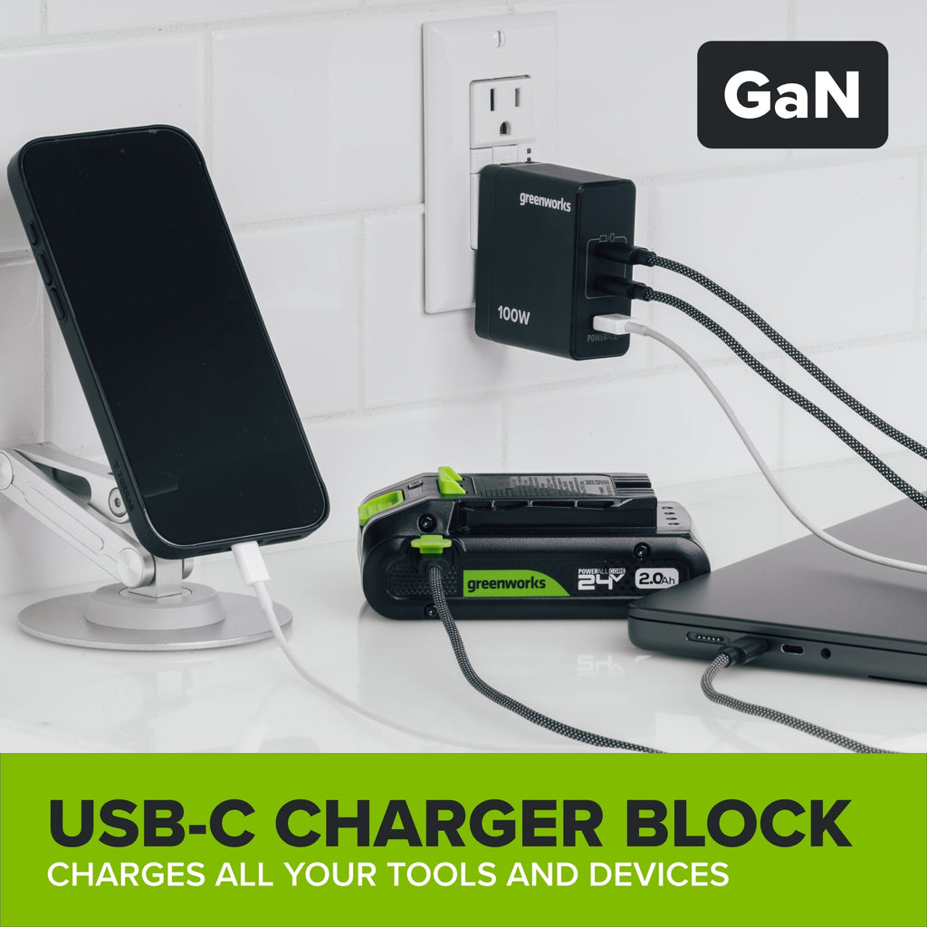 24V PowerAll 3/8" Drill and Impact Driver Combo Kit with (2) 2.0 Ah USB-C Batteries, 30W USB-C Charger Block, and 3' 100W USB-C Cable