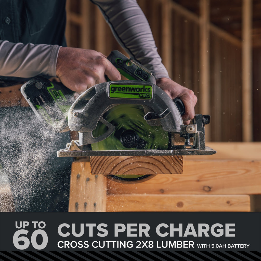 24V PowerAll Pro 7-1/4" 6000RPM Circular Saw, Tool Only
