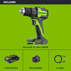 24V PowerAll 400 in-lb Drill Driver with (1) 2.0 Ah USB-C Battery, 30W USB-C Charger Block, 3' 100W USB-C Cable, Belt Clip, and Bit