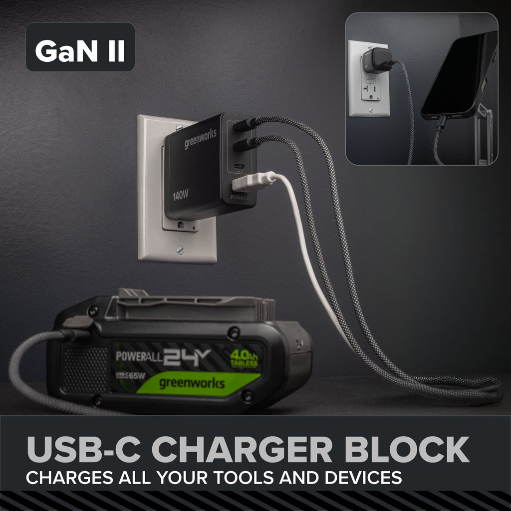 24V PowerAll Pro 1,350 in-lb 1/2" Hammer Drill, with 2.0 Ah USB-C Battery, 65W Charger, Belt Clip, and Auxiliary Handle