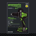 24V PowerAll Pro 850 in-lb 1/2" Hammer Drill, with 2.0 Ah USB-C Battery, 30W Charger, Belt Clip, and Auxiliary Handle