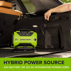 24V PowerAll Dual-Power Inflator/Deflator, with Pinch Valve Adaptor, Sports Ball Needle, Brass Presta Valve Adaptor, and Narrow Pinch Valve Nozzle