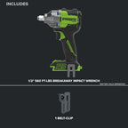 24V PowerAll Pro 560 ft-lb Breakaway Torque 1/2" Impact Wrench, Tool Only