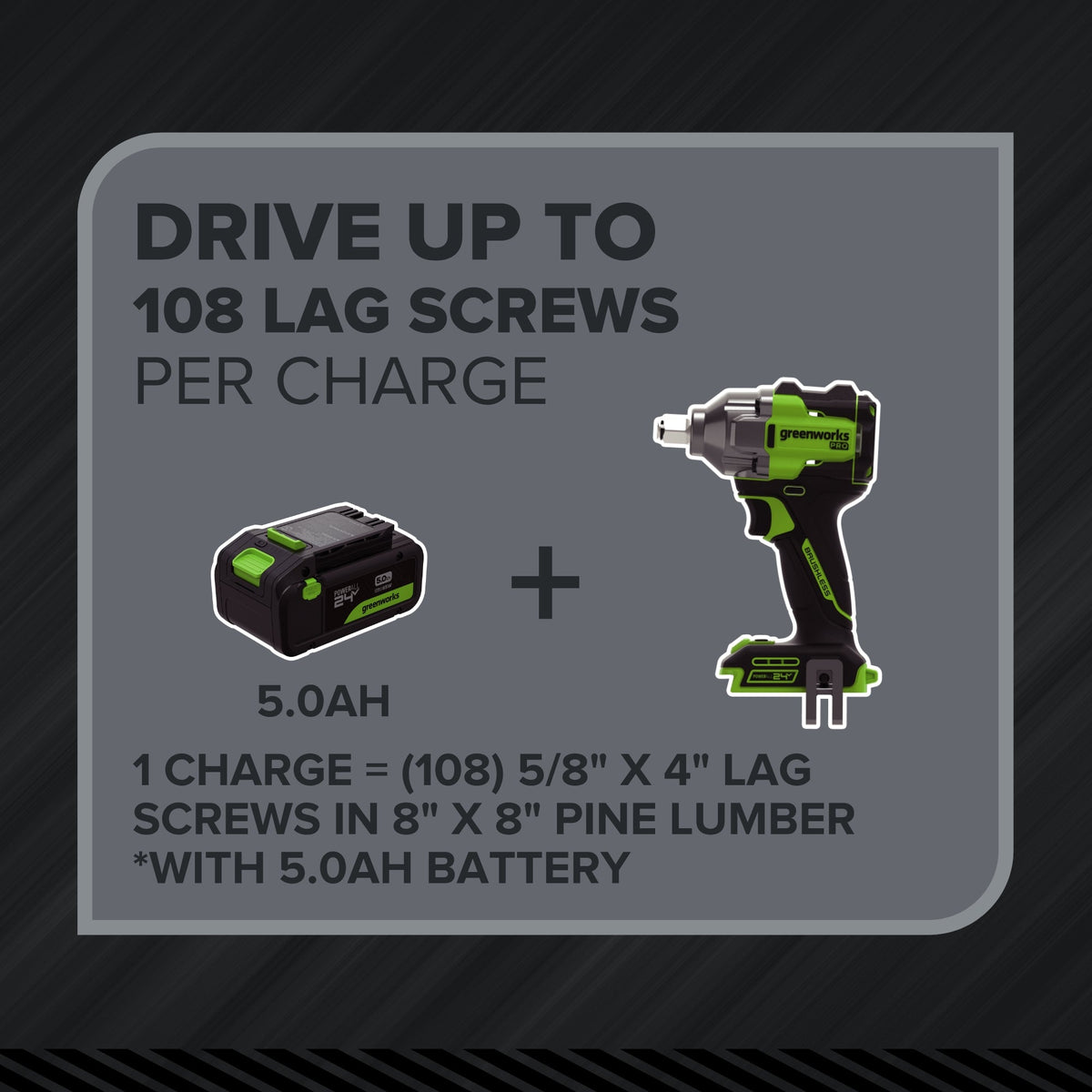 24V PowerAll Pro 560 ft-lb Breakaway Torque 1/2" Impact Wrench, Tool Only