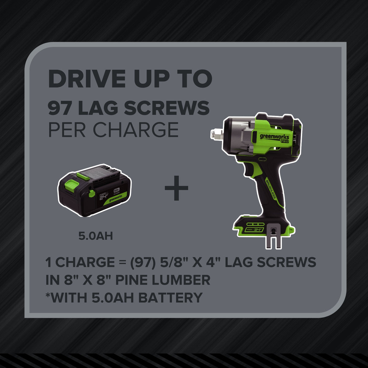 24V PowerAll Pro 750 ft-lb Breakaway Torque 1/2" Impact Wrench, Tool Only