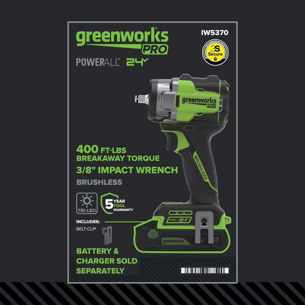 24V PowerAll Pro 400 ft-lb Breakaway Torque 3/8" Impact Wrench, Tool Only
