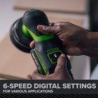 24V PowerAll Pro 5" Orbital Sander, Tool Only, with Dust Bag, Edge Guard, and (3) Pieces of 80 Grit Sanding Paper