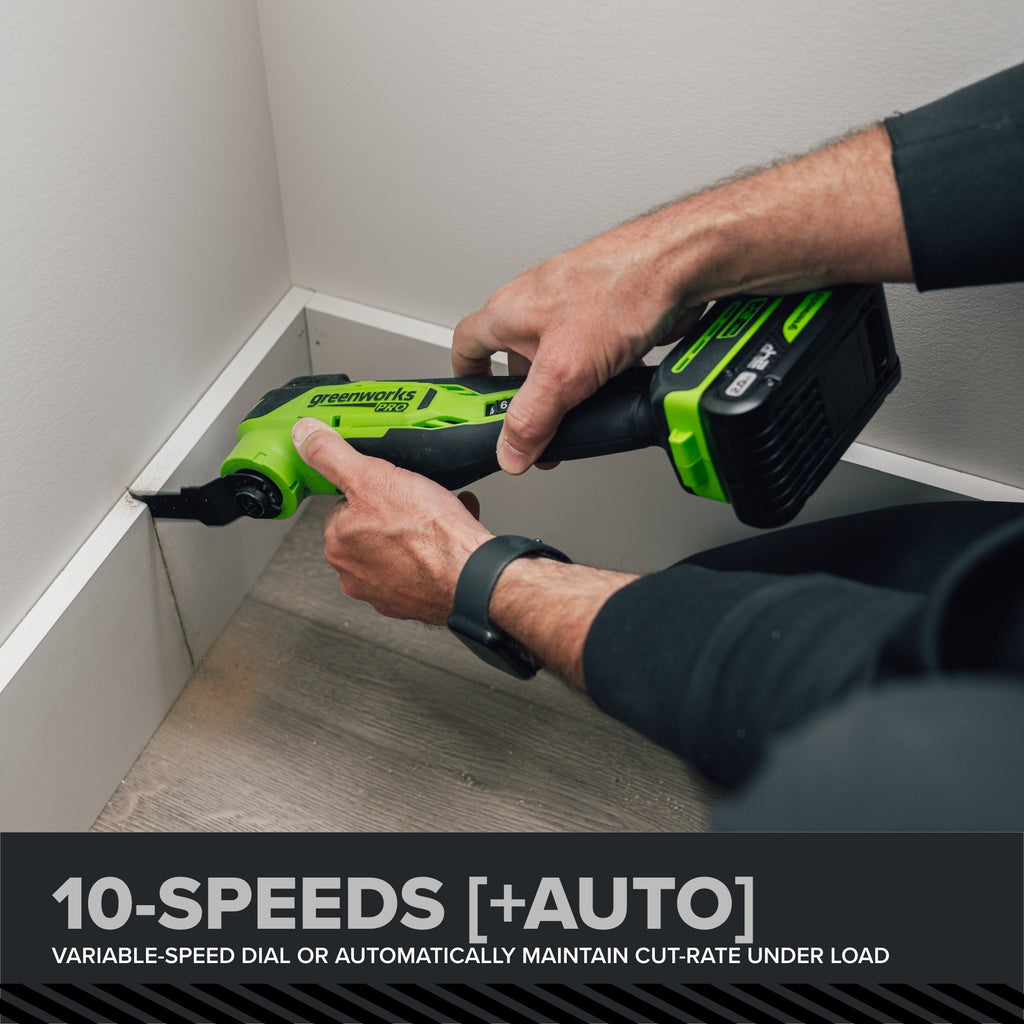 24V PowerAll Pro 4.2° Oscillating Multi-Tool Kit with with Depth Stop, Dust Extractor & Sanding Accessories