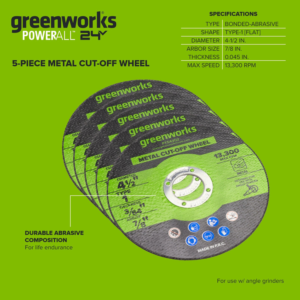 5-Pack of 4-1/2" Turbo-Rim Diamond Wheels, for Use With Angle Grinder, Wet or Dry, for Ceramic Tile or Masonry