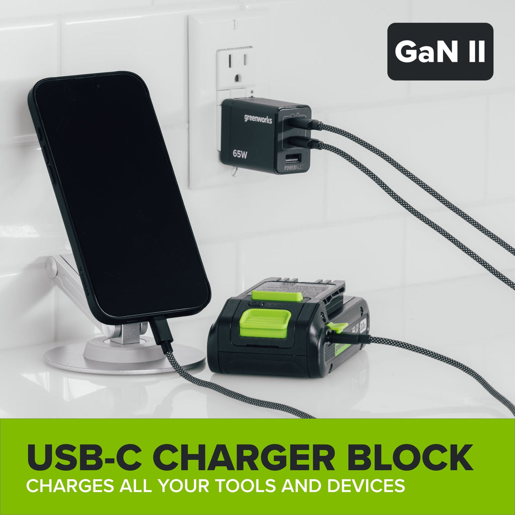 24V PowerAll Charger Set with 65W USB-C Charger Block and (1) 3' 100W USB-C Cable