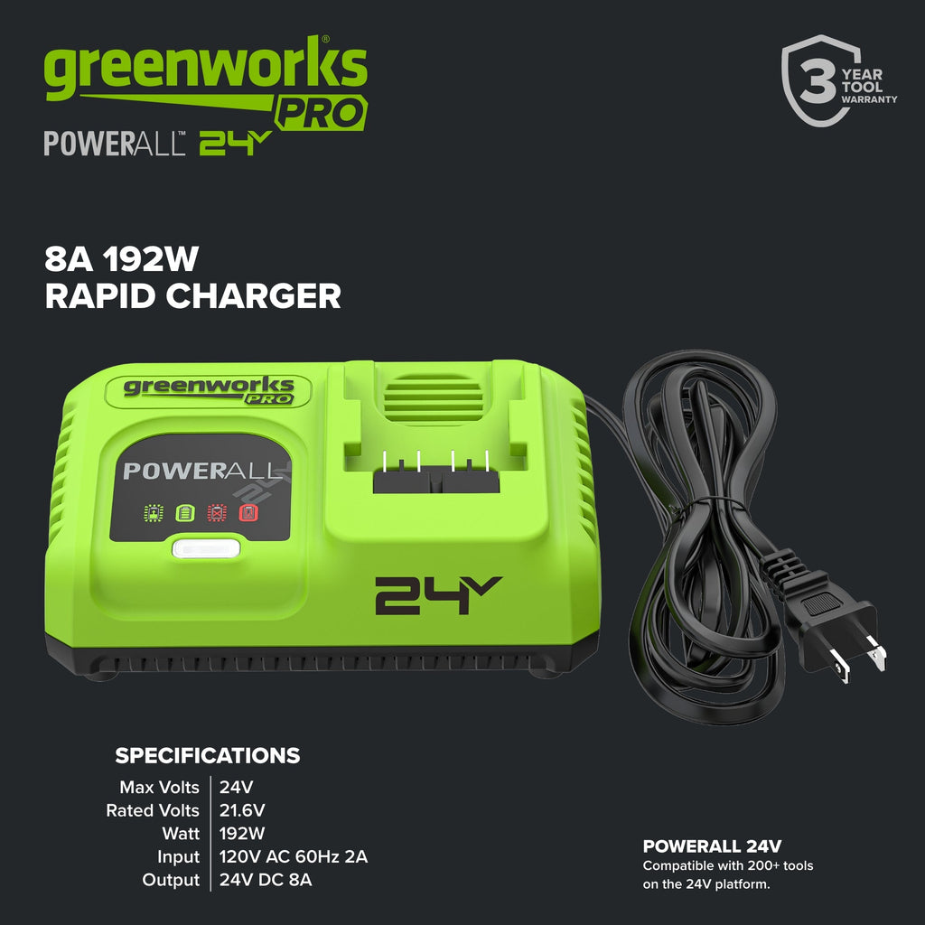 24V PowerAll Pro 200W Ultra Fast Battery Charger with Indicator Lights