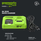 24V PowerAll Pro 200W Ultra Fast Battery Charger with Indicator Lights