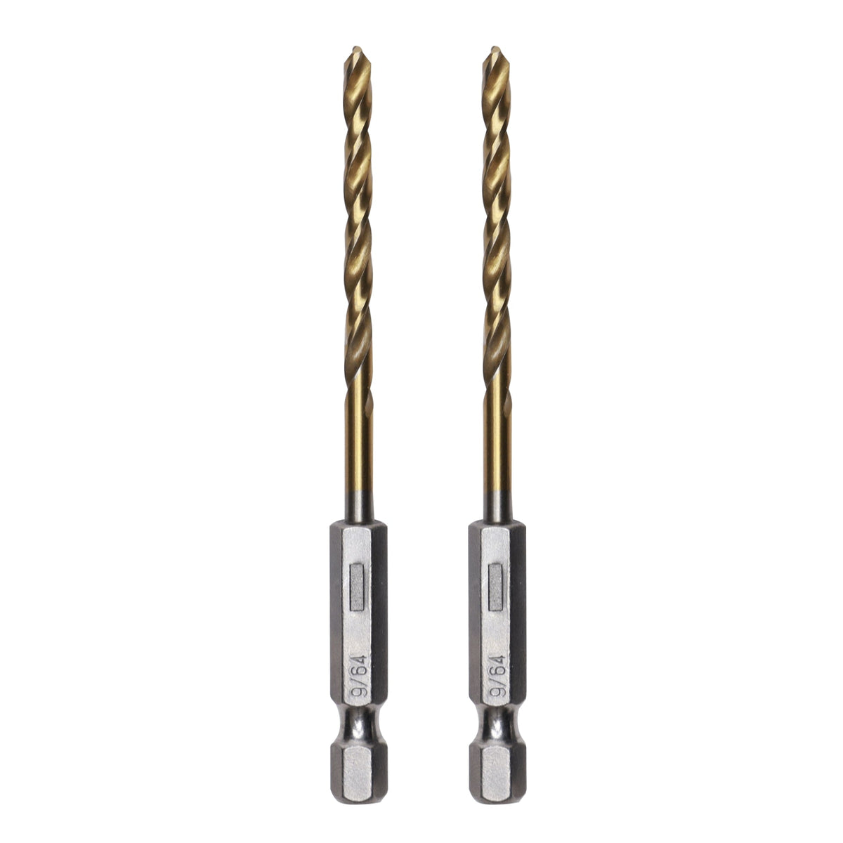 Half Ground 2-Piece 9/64-inch Hex Shank Titanium Drill Bit Set