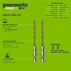 Half Ground 2-Piece 9/64-inch Hex Shank Titanium Drill Bit Set