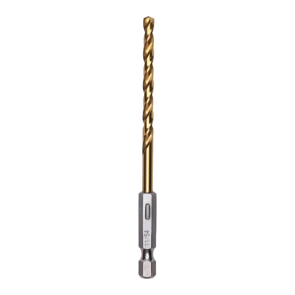 Half Ground 11/64-inch Hex Shank Titanium Drill Bit Set