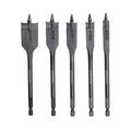 Pro 5-PC Spade Drill Bit Set w/ Full Threaded Pilot Point