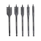 Pro 5-PC Spade Drill Bit Set w/ Full Threaded Pilot Point