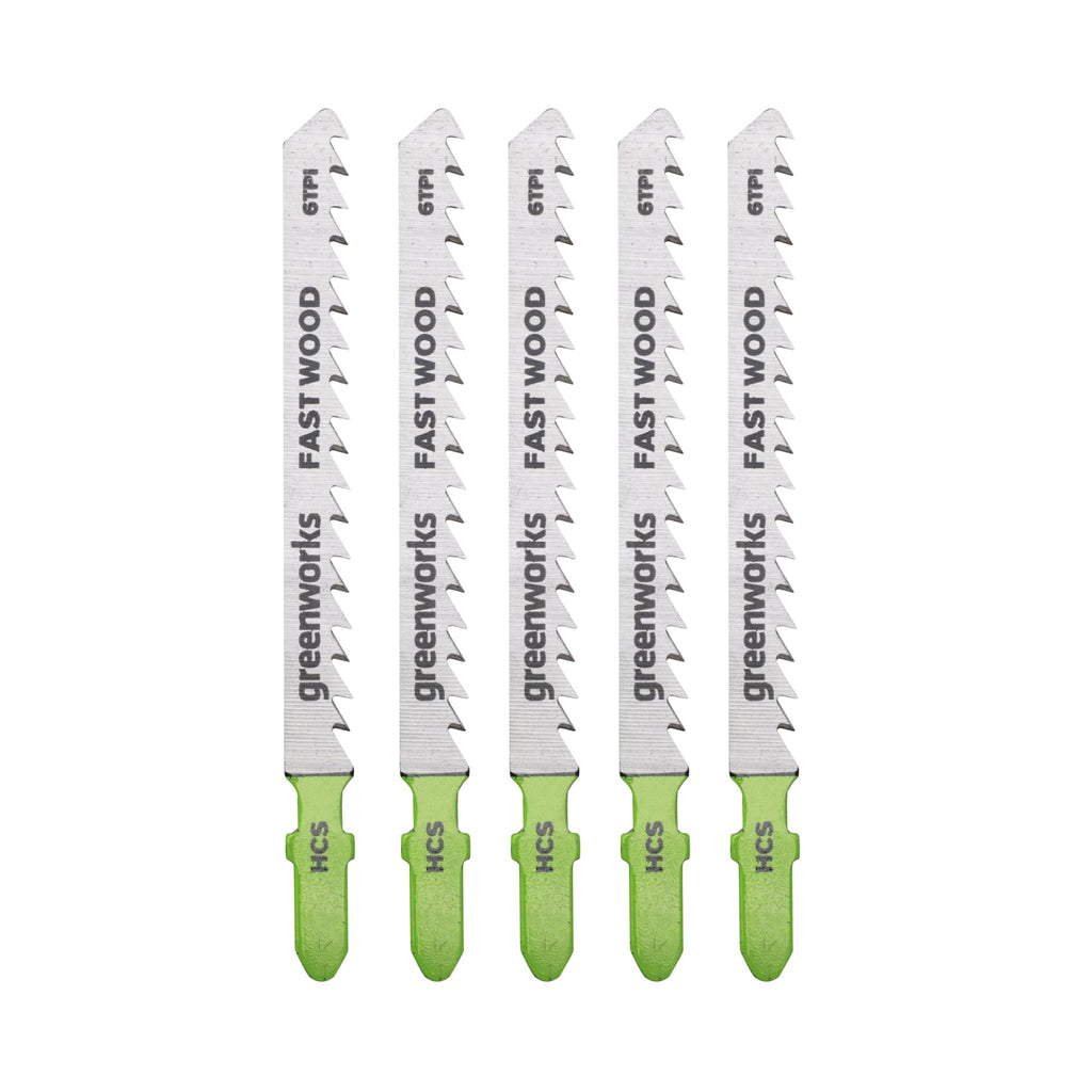 5-PC 4 in. 6 TPI HCS Fast Wood Jigsaw Blade