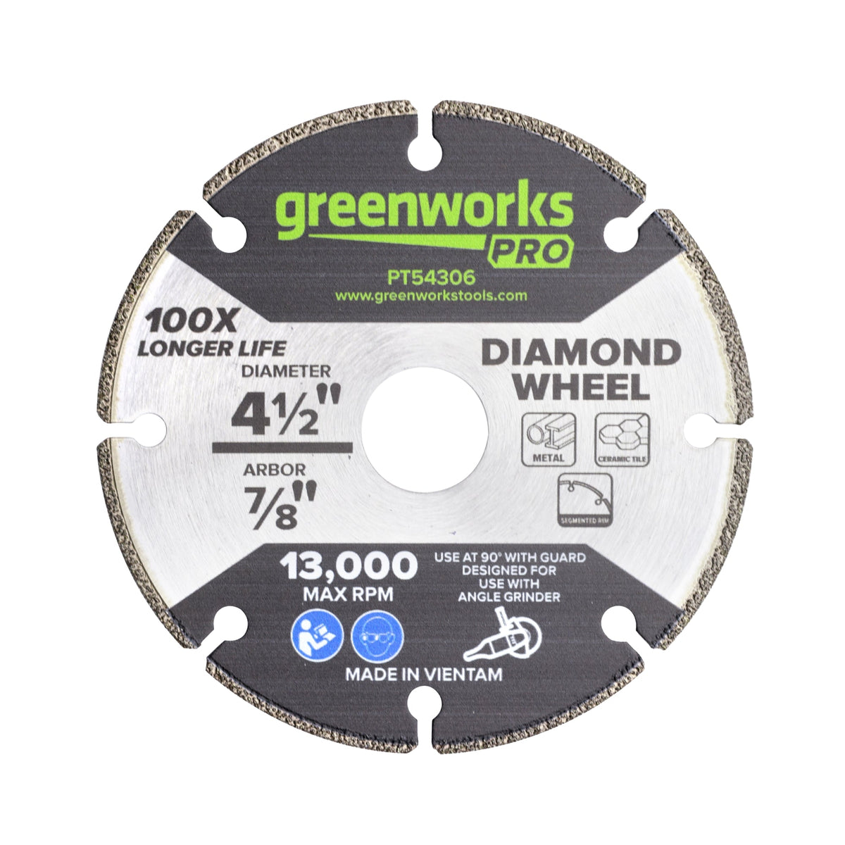 1-PC 4-1/2" Metal Cutting Segmented Diamond Wheel