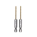 Half Ground 2-PC 1/16-inch Hex Shank Titanium Drill Bit Set