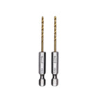 Half Ground 2-PC 1/16-inch Hex Shank Titanium Drill Bit Set