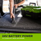 24V 3.5-Gal AC/DC Wet/Dry Vacuum: 4.0 Ah USB-C Battery and 30W Charger