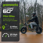 60V STEALTH Series Electric Mini-Bike: (1) 8.0 Ah Batteries and Charger