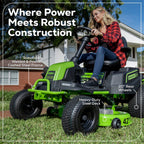 RENEWED 60V 42" Cordless Battery CrossoverT Riding Lawn Mower, (4) 8.0 Ah Batteries and (2) Dual-Port Turbo Chargers, CRT4262