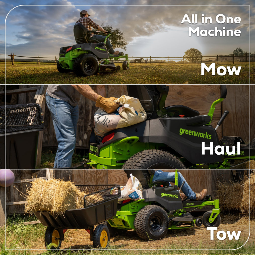 RENEWED 80V 42" Cordless Battery CrossoverZ Zero Turn Lawn Mower, (4) 5Ah Batteries and (3) Dual-Port Chargers, CRZ4282