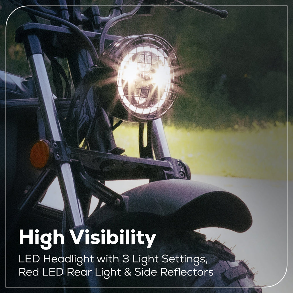 80V STEALTH Series Electric Mini-Bike: (2) 8.0 Ah Batteries and Dual-Port Rapid Charger