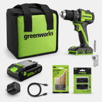 24V 1/2" 400 in/lbs Drill Driver: 2.0 Ah USB-C Battery, 30W Fast Charger and 20-PC Bit Accessory Kit