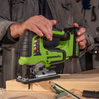 24V Cordless 280 in-lbs Drill/Driver Power Tool 3PC Combo Kit w/ 6-1/2" Circular Saw & 3000SPM Jig Saw: (1) 2.0Ah USB-C Battery & Charger, (1) 3' 100W USB-C Cable
