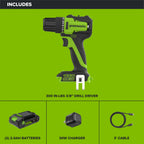 24V Cordless 280 in-lbs Drill/Driver Power Tool 3PC Combo Kit w/ 6-1/2" Circular Saw & Oscillating Multi-Tool: (1) 2.0Ah USB-C Battery, (1) 30W USB-C Charger, (1) 3' 100W USB-C Cable