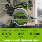 24V Cordless 280 in-lbs Drill/Driver Power Tool 3PC Combo Kit w/ 6-1/2" Circular Saw & Oscillating Multi-Tool: (1) 2.0Ah USB-C Battery, (1) 30W USB-C Charger, (1) 3' 100W USB-C Cable