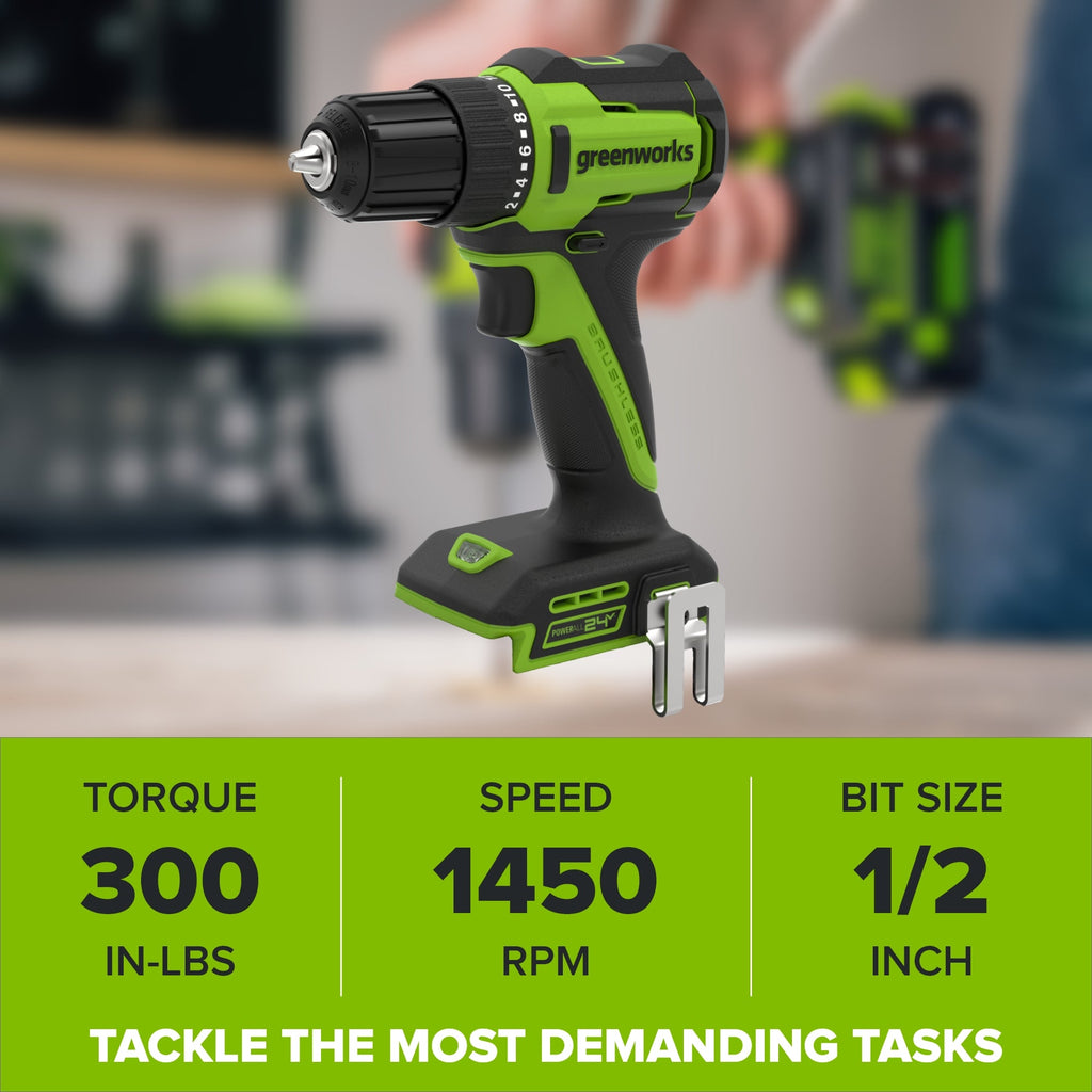 24V Cordless 280 in-lbs Drill/Driver Power Tool 3PC Combo Kit w/ 6-1/2" Circular Saw & Oscillating Multi-Tool: (1) 2.0Ah USB-C Battery, (1) 30W USB-C Charger, (1) 3' 100W USB-C Cable