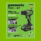 24V Cordless 280 in-lbs Drill/Driver Power Tool 3PC Combo Kit w/ 6-1/2" Circular Saw & Compact Router: (1) 2.0Ah USB-C Battery, (1) 30W USB-C Charger, (1) 3' 100W USB-C Cable
