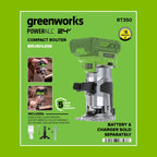 24V Cordless 280 in-lbs Drill/Driver Power Tool 3PC Combo Kit w/ 6-1/2" Circular Saw & Compact Router: (1) 2.0Ah USB-C Battery, (1) 30W USB-C Charger, (1) 3' 100W USB-C Cable