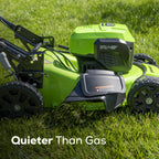 48V (24V x 2) 20" BL Cordless Battery 4-in-1 Push Mower: (4) 4.0Ah Batteries, (1) 4A Dual Port Fast Charger, (1) 20" Hi Lift Blade, LM2002