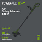 24V 12" Cordless Battery String Trimmer/Edger(Tool Only)