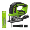 24V PowerAll Jigsaw w/ 6PC Blades, Dust Port Adapter, and Tube Adapter (Tool Only)
