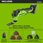 24V PowerAll Brushless 3.2° Oscillating Multi-Tool with 3 Blades & 30-Piece Sanding Set (Tool Only)