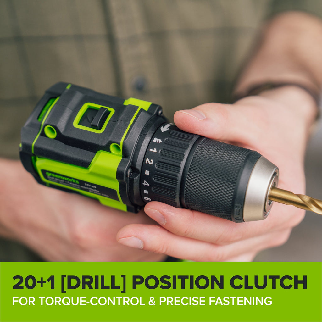 24V PowerAll 400 in-lb Drill Driver with 2.0Ah USB-C Battery, 30W Charger, 100W Cable, 10-PC Drill Bit Set