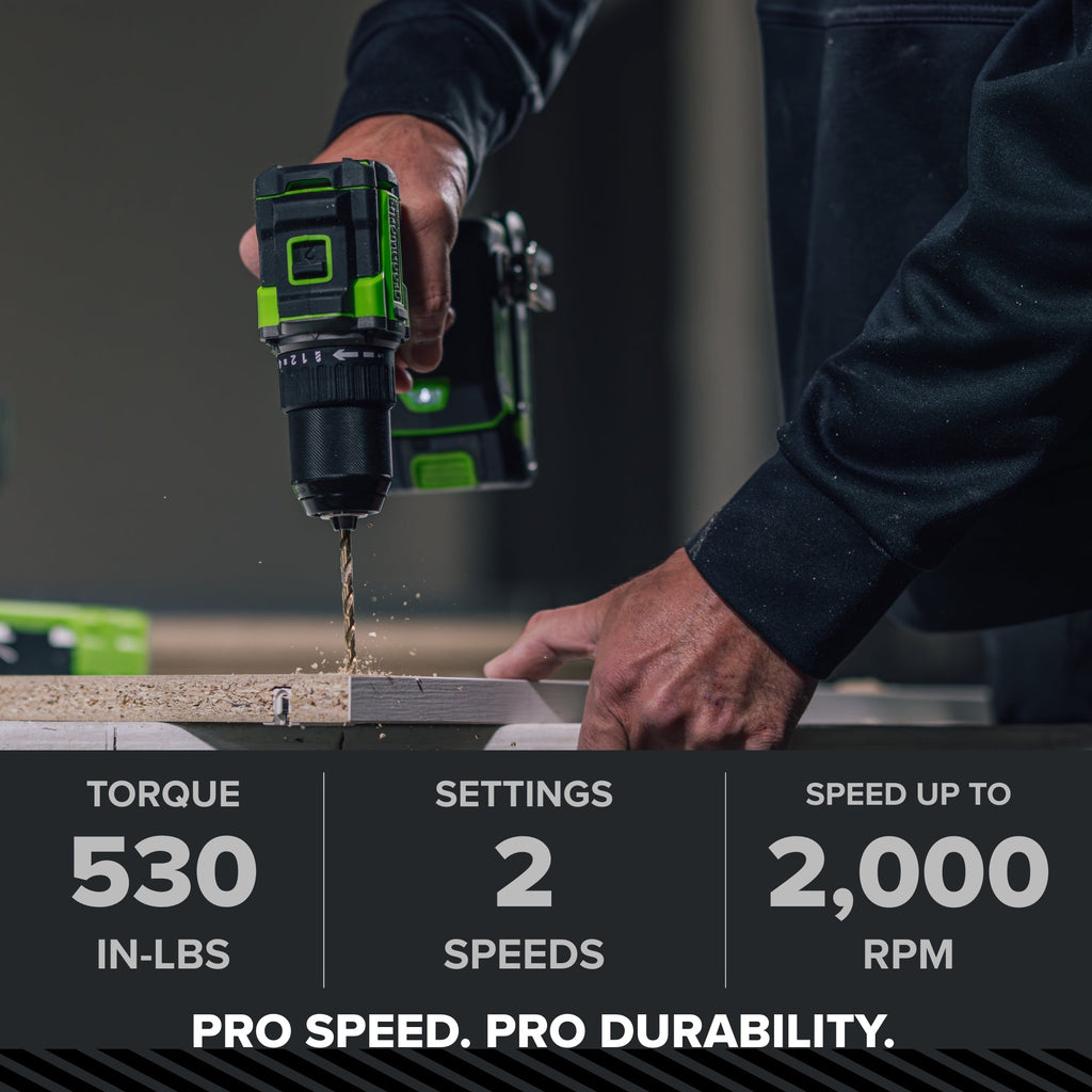 24V PowerAll Pro 530 in-lb Drill Driver and 2,200 in-lb Impact Driver Combo Kit, with (2) 2.0Ah Batteries, 65W Charger, 3' Cable, Belt Clips, Carrying Bag and 10-PCS Bit Set