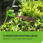 40V 8" Cordless Battery Pole Saw and Hedge Trimmer Attachment: 2.0 Ah Battery and Charger