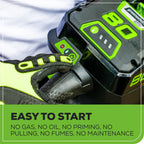 80V 18" Cordless Battery Chainsaw: 2.0 Ah Battery and Charger