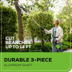 80V Cordless 10" Brushless Pole Saw: 2.0 Ah Battery and Rapid Charger